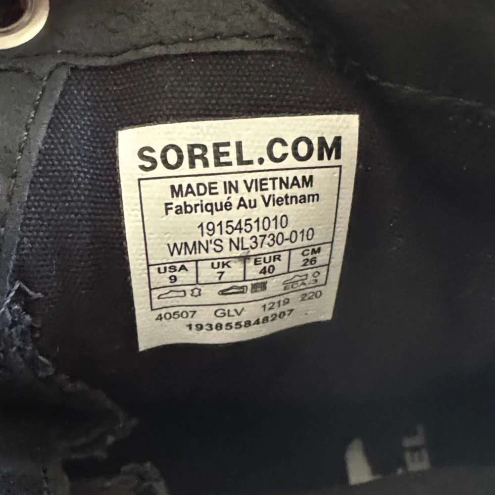Sorel Black Lace Up Boots - Picture 4 of 5